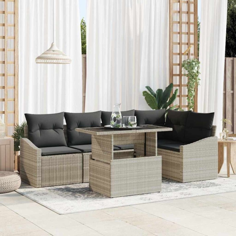 Ensemble de canapé de jardin 6 pcs Gris clair et gris foncé 566711566711