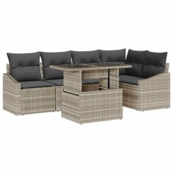 Ensemble de canapé de jardin 6 pcs Gris clair et gris foncé 566711566711