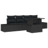 Ensemble de canapé de jardin avec coussin Réglable 5 pcs Noir 566712566712