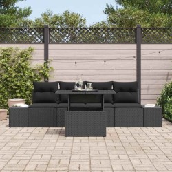 Ensemble de canapé de jardin avec coussin Réglable 5 pcs Noir 566712566712
