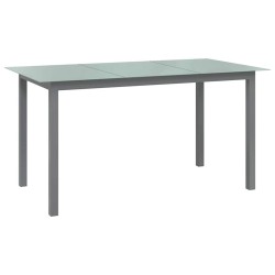 Table de jardin Gris clair 150x90x74 cm Aluminium et verre 566716566716