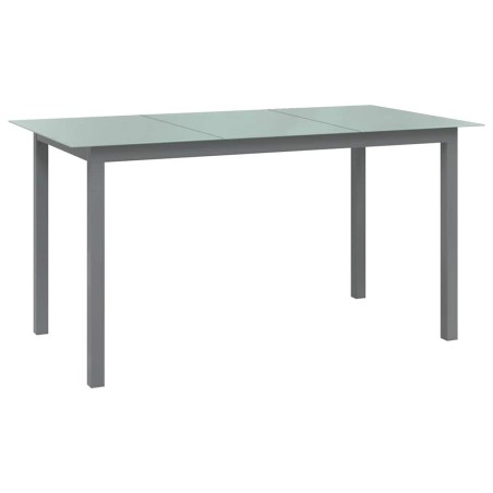 Table de jardin Gris clair 150x90x74 cm Aluminium et verre 566716566716