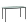Table de jardin Gris clair 150x90x74 cm Aluminium et verre 566716566716