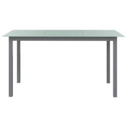 Table de jardin Gris clair 150x90x74 cm Aluminium et verre 566716566716