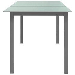 Table de jardin Gris clair 150x90x74 cm Aluminium et verre 566716566716