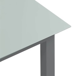 Table de jardin Gris clair 150x90x74 cm Aluminium et verre 566716566716