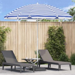 Parasol de plage Bleu et Blanc 263 x 263 x 272 cm 566832566832