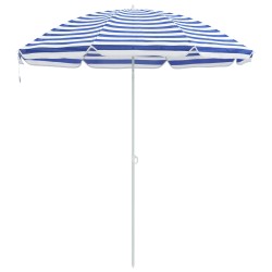 Parasol de plage Bleu et Blanc 263 x 263 x 272 cm 566832566832
