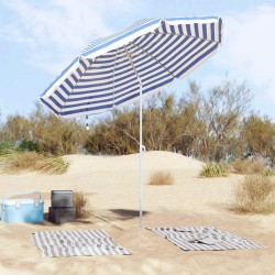Parasol de plage Bleu et Blanc 263 x 263 x 272 cm 566832566832