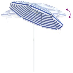 Parasol de plage Bleu et Blanc 263 x 263 x 272 cm 566832566832