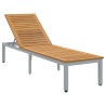 Transat Gris 200 x 55 x 35 cm Bois d'Acacia Massif 566833566833
