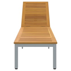 Transat Gris 200 x 55 x 35 cm Bois d'Acacia Massif 566833566833