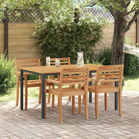 Table de jardin Naturel et Noir 150 x 90 x 75 cm 566835566835
