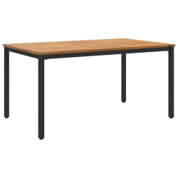 Table de jardin Naturel et Noir 150 x 90 x 75 cm 566835566835