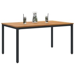 Table de jardin Naturel et Noir 150 x 90 x 75 cm 566835566835