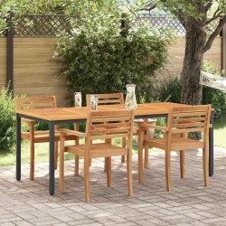 Table de jardin Naturel et Noir 200 x 90 x 75 cm 566837566837