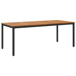 Table de jardin Naturel et Noir 200 x 90 x 75 cm 566837566837