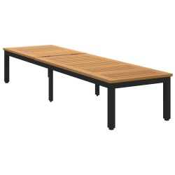 Transat Noir 200 x 55 x 35 cm Bois d'Acacia Massif 566841566841