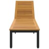 Transat Noir 200 x 55 x 35 cm Bois d'Acacia Massif 566841566841