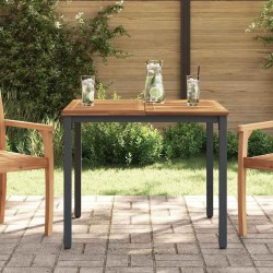 Table de jardin Naturel et Noir 90 x 90 x 75 cm 566857566857