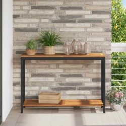 Table de jardin avec stockage Naturel et noir 110 x 35 x 75 cm 566859566859
