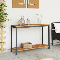 Table de jardin avec stockage Naturel et noir 110 x 35 x 75 cm 566859566859