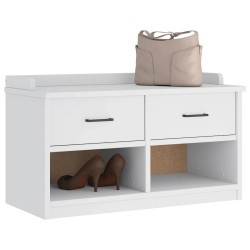 Banc de couloir SANDNES blanc 87x40x50 cm bois de pin massif 566867566867