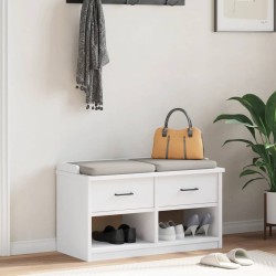 Banc de couloir SANDNES blanc 87x40x50 cm bois de pin massif 566867566867