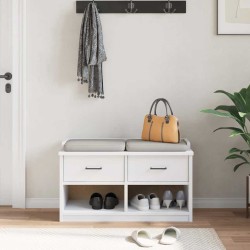 Banc de couloir SANDNES blanc 87x40x50 cm bois de pin massif 566867566867