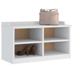 Banc de couloir SANDNES blanc 87x40x50 cm bois de pin massif 566868566868