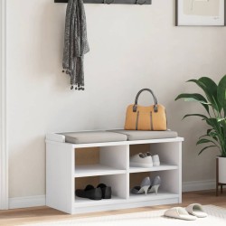 Banc de couloir SANDNES blanc 87x40x50 cm bois de pin massif 566868566868