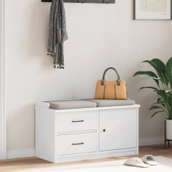 Banc de couloir SANDNES blanc 87x40x50 cm bois de pin massif 566870566870