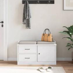 Banc de couloir SANDNES blanc 87x40x50 cm bois de pin massif 566870566870