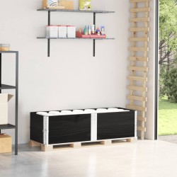 Colliers de palette 2 pcs noir 150x50 cm bois de pin solide 566908566908