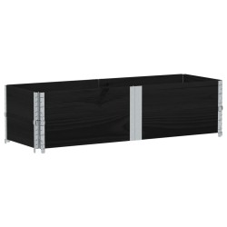Colliers de palette 2 pcs noir 150x50 cm bois de pin solide 566908566908