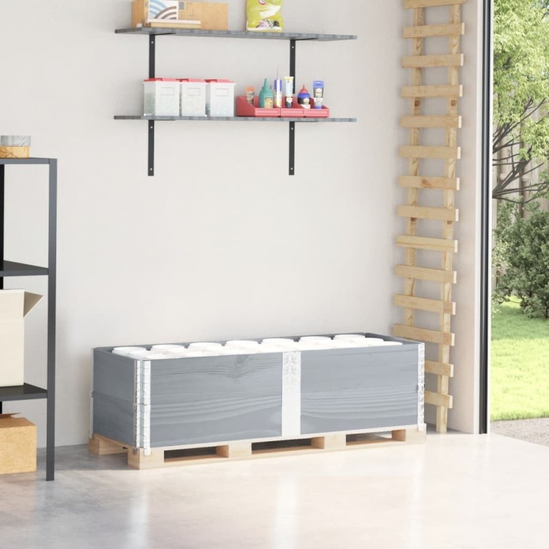 Colliers de palette 2 pcs gris 150x50 cm bois de pin solide 566912566912