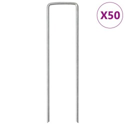 Piquets de sol en forme de U 50 pcs 15x3,5 cm acier galvanisé 566918566918