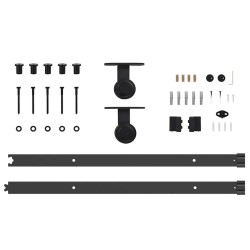 Kit de quincaillerie de porte coulissante 152,5 cm acier noir 566919566919