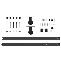 Kit de quincaillerie de porte coulissante 213,5 cm acier noir 566920566920