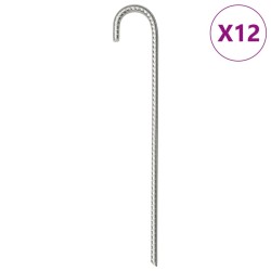 Piquets de tente 12 pcs 37 cm Ø10 mm acier galvanisé 566923566923
