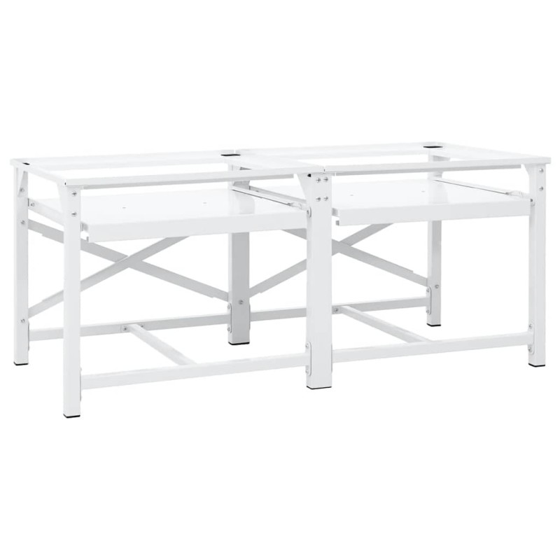 Double socle pour machine à laver étagères coulissantes blanc 566926566926