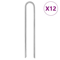 Piquets de tente 12 pcs en forme de U 30cm Ø7mm acier galvanisé 566933566933