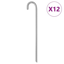 Piquets de tente 12 pcs 41,5 cm Ø12 mm acier galvanisé 566934566934