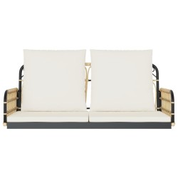 Balancelle avec coussins 105x58x38 cm résine tressée et acier 566938566938