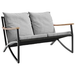 Banc de jardin avec coussins 120 cm noir acier 566939566939