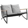 Banc de jardin avec coussins 120 cm noir acier 566939566939