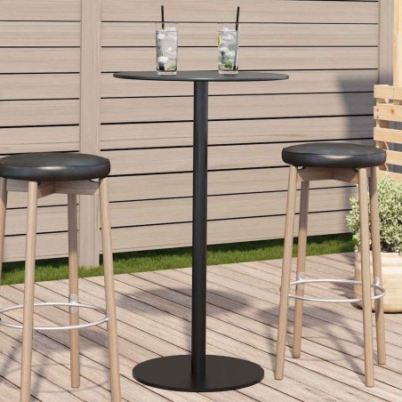 Table de jardin ronde noir Ø60x105 cm acier 566941566941
