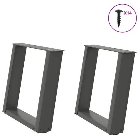 Pieds de table basse en U, 2 pièces, anthracite, 50 x (42-43) cm, acier 566949566949