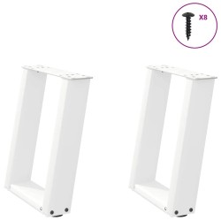 Pieds de table basse en U 2 pièces Blanc 28 x (42-43) cm Acier 566950566950