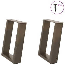 Pieds de table basse en U 2 pièces Acier naturel 38 x (42-43) cm Acier 566953566953